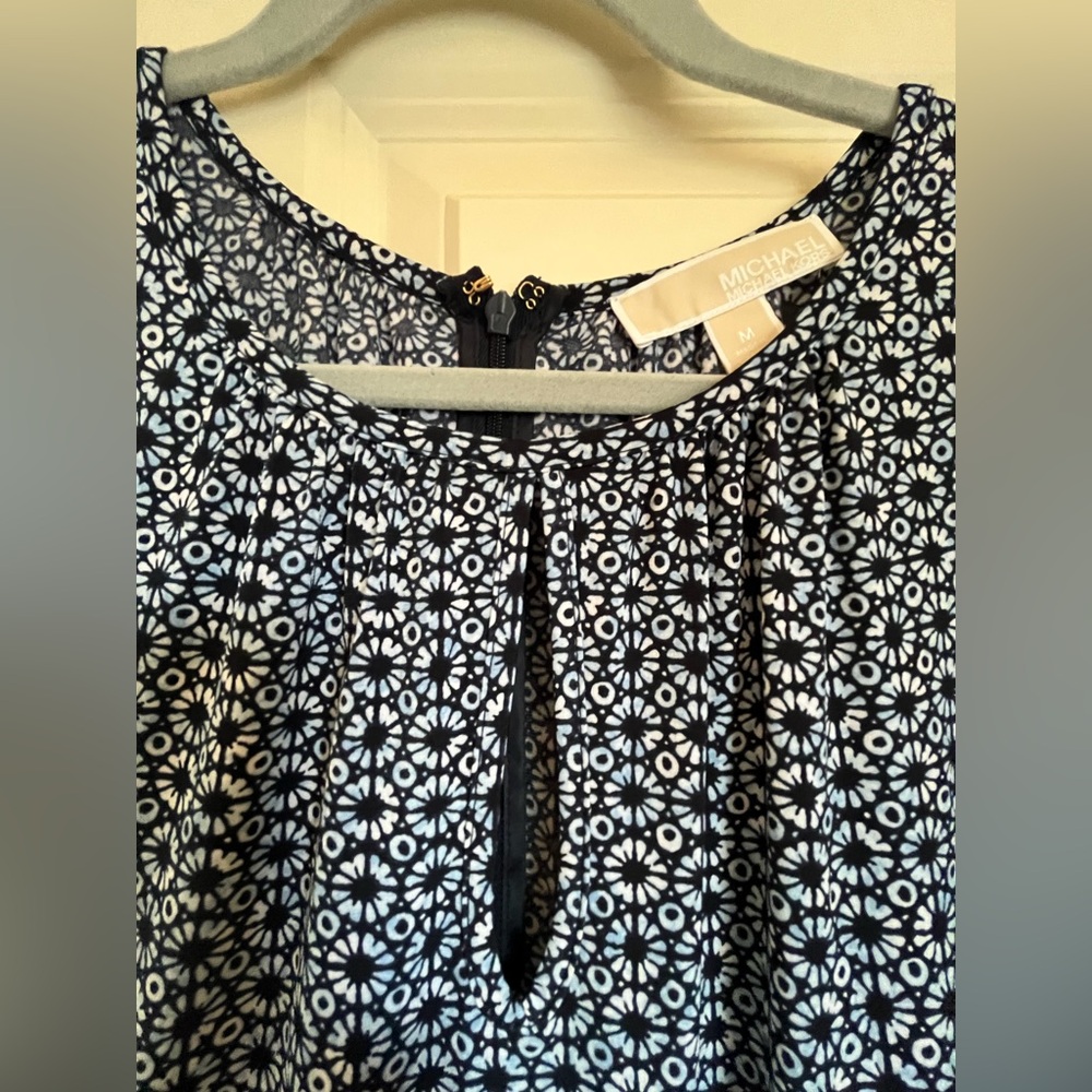 NWOT Michael Kors Navy and White Patterned Maxi Dress